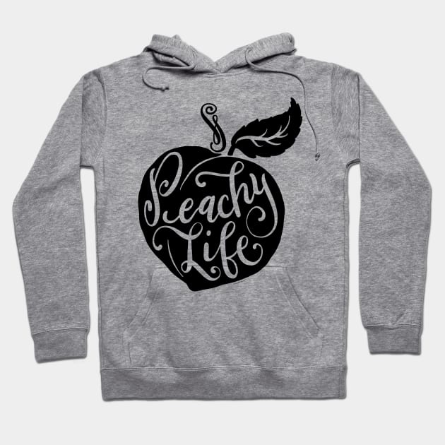 Peachy Life Peach Artwork Graphic Illustration Hoodie by DoubleBrush